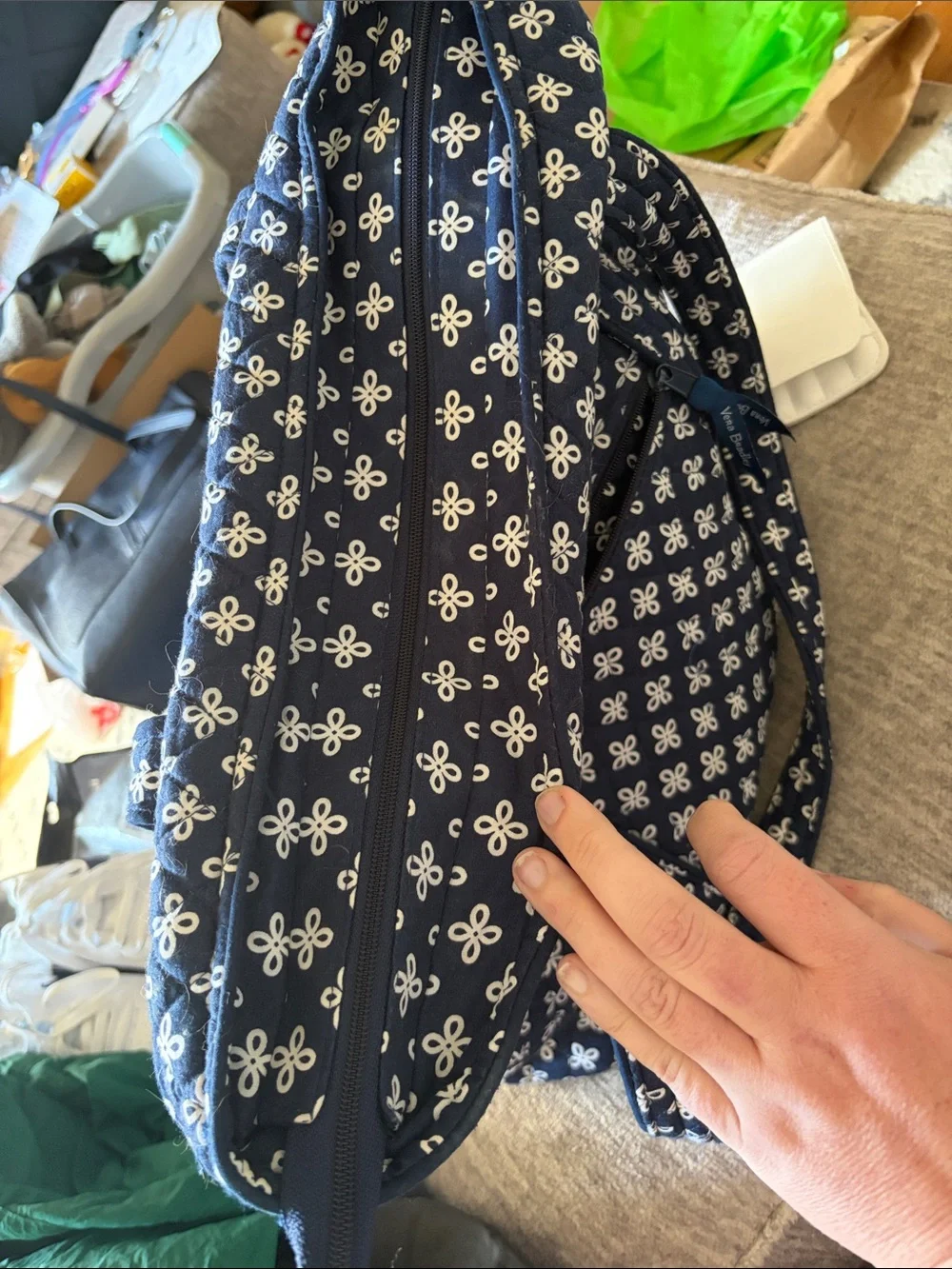 Vera Bradley Navy Quilted Floral Tote